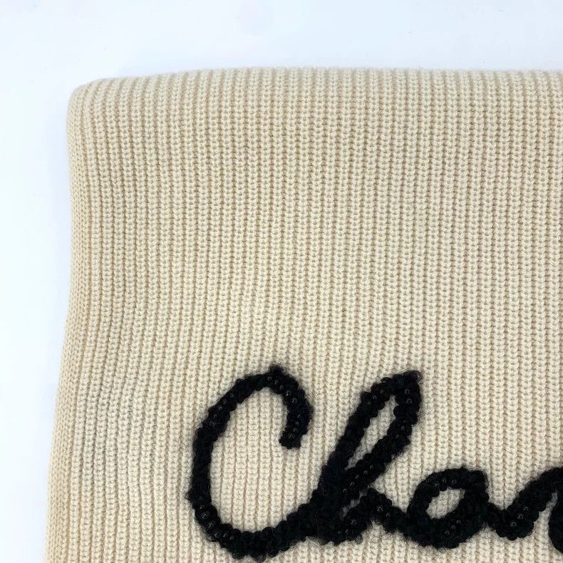 Chanel Chanel Beige Logo Cashmere Scarf-dmc Size ONE SIZE - 3 Thumbnail