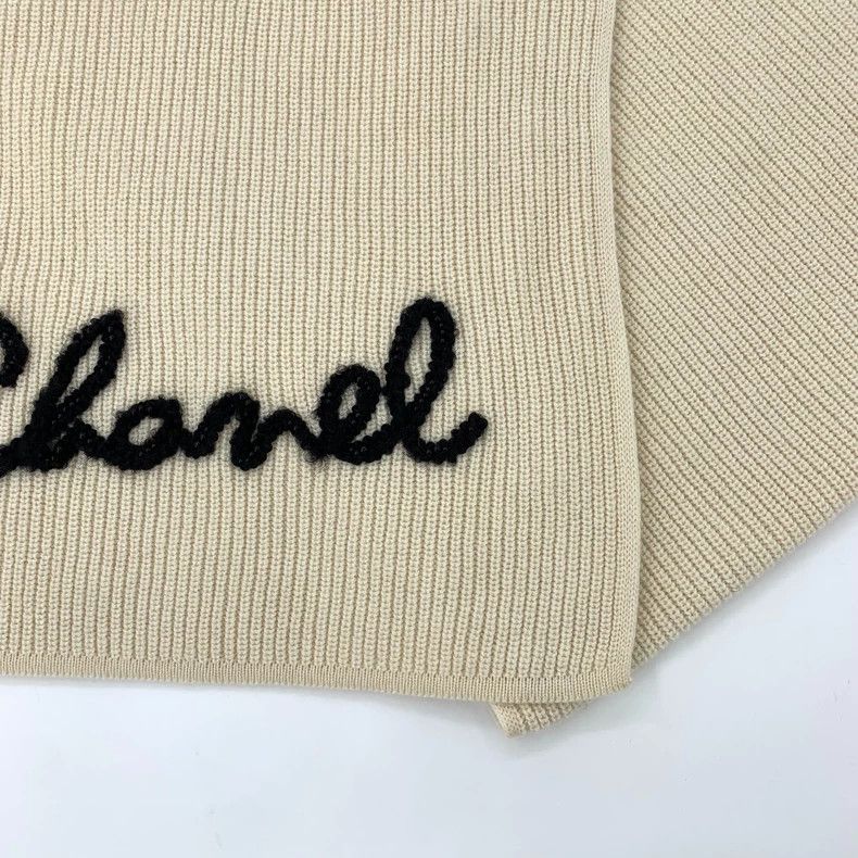 Chanel Chanel Beige Logo Cashmere Scarf-dmc Size ONE SIZE - 6 Thumbnail