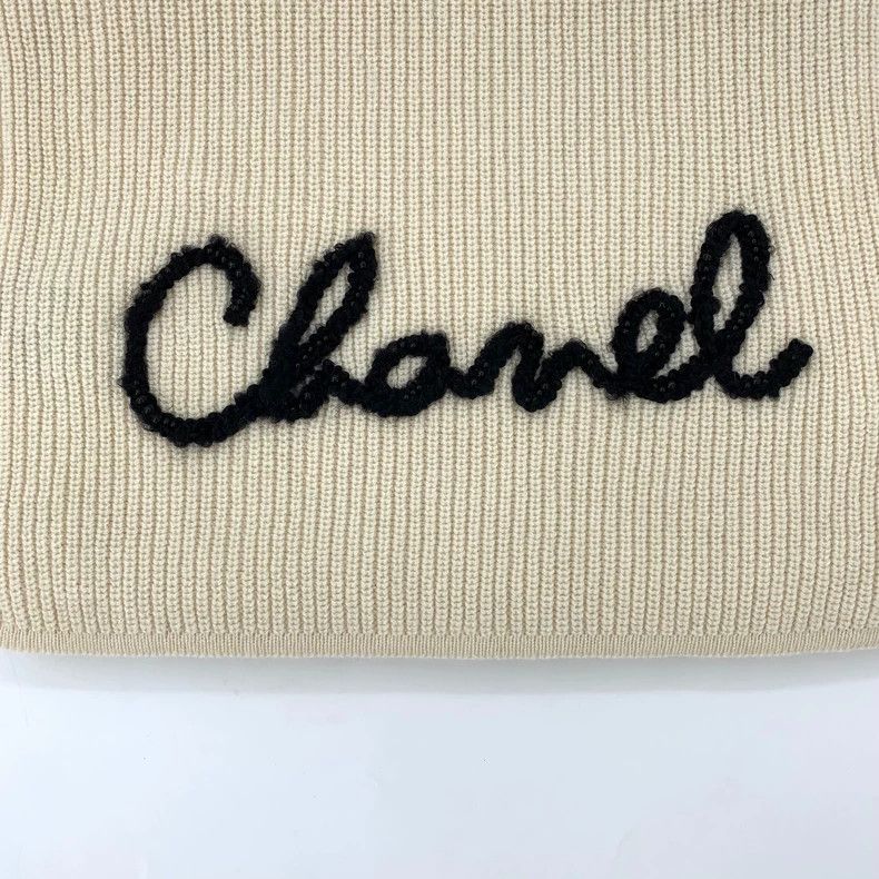 Chanel Chanel Beige Logo Cashmere Scarf-dmc Size ONE SIZE - 5 Thumbnail