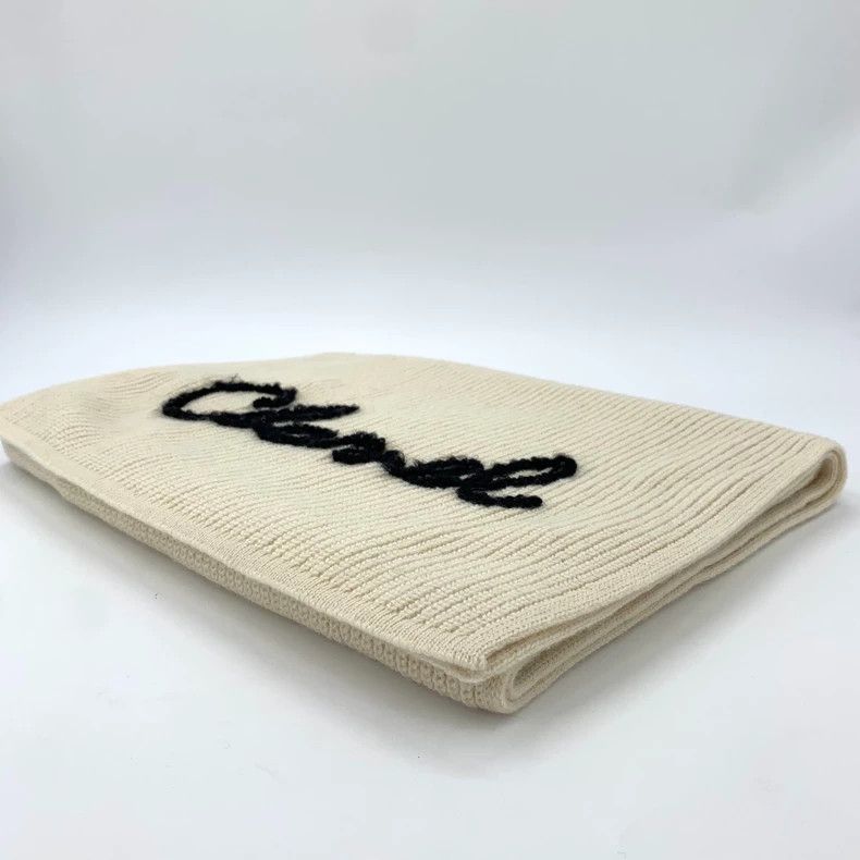 Chanel Chanel Beige Logo Cashmere Scarf-dmc Size ONE SIZE - 2 Thumbnail