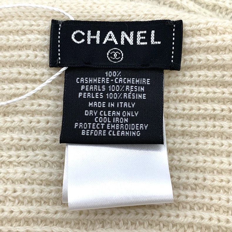 Chanel Chanel Beige Logo Cashmere Scarf-dmc Size ONE SIZE - 8 Thumbnail