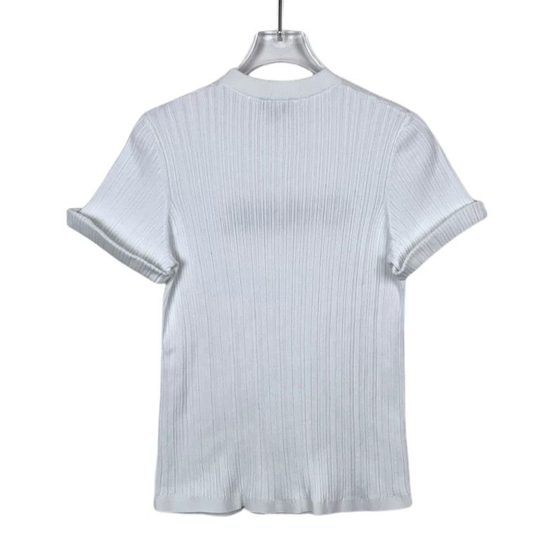 Chanel Chanel White Logo Cotton Knit T-Shirt-dmc Size US L / EU 52-54 / 3 - 2 Thumbnail