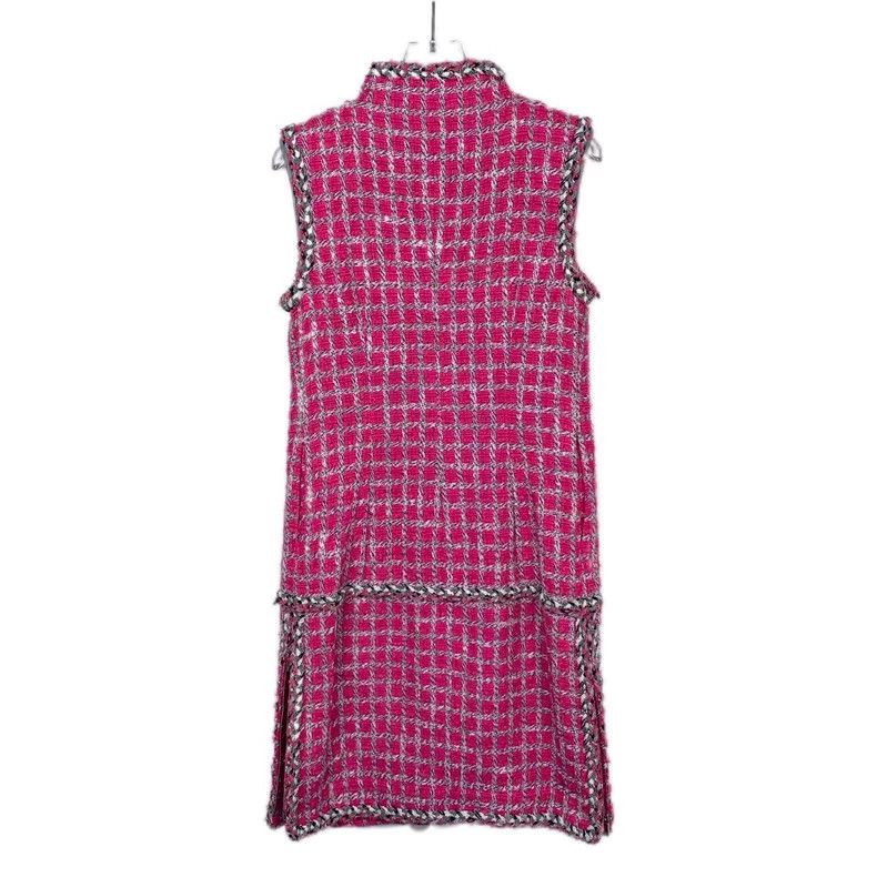 Chanel Pink Chanel Sleeveless Tweed Dress-dmc Size M / US 6-8 / IT 42-44 - 2 Thumbnail
