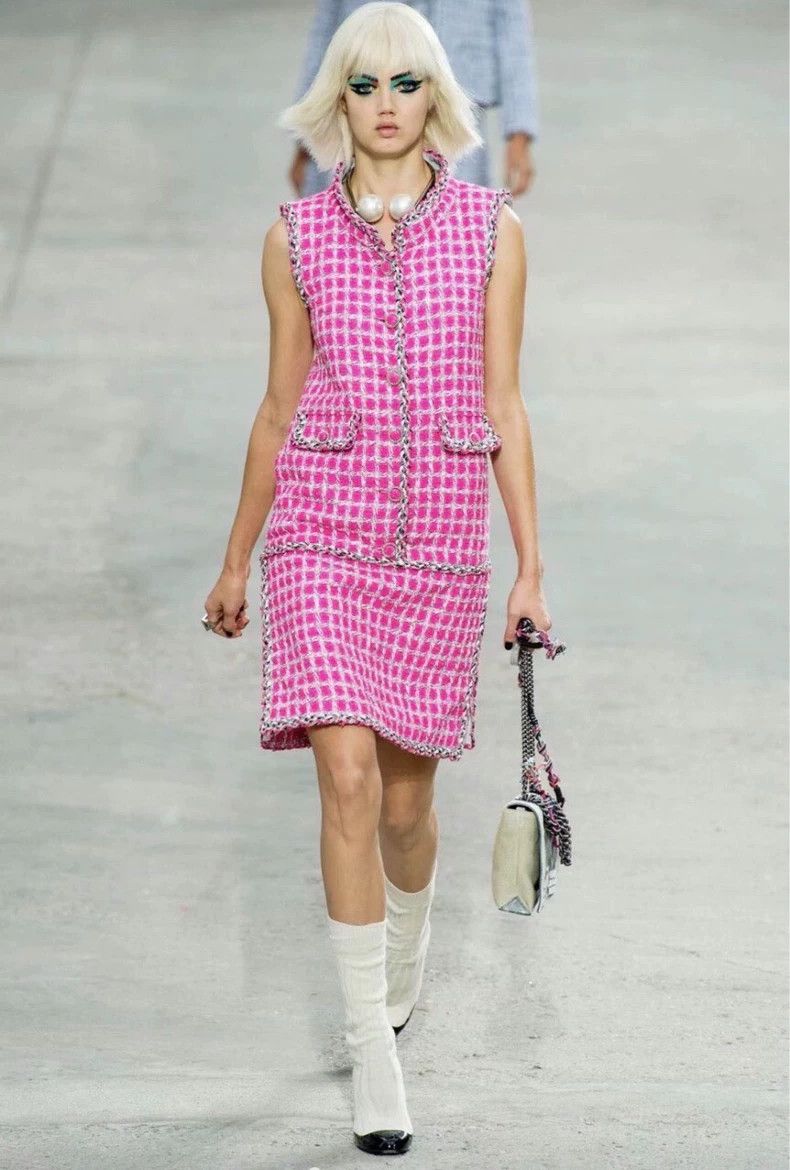 Chanel Pink Chanel Sleeveless Tweed Dress-dmc | Grailed
