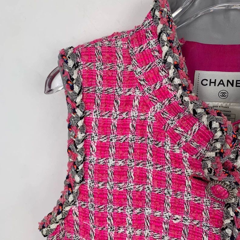 Chanel Pink Chanel Sleeveless Tweed Dress-dmc Size M / US 6-8 / IT 42-44 - 3 Thumbnail
