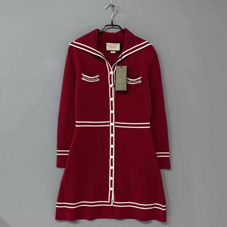 Gucci Long Red Dress with Chain Detail by GUCCI - dmc Size ONE SIZE - 2 Thumbnail
