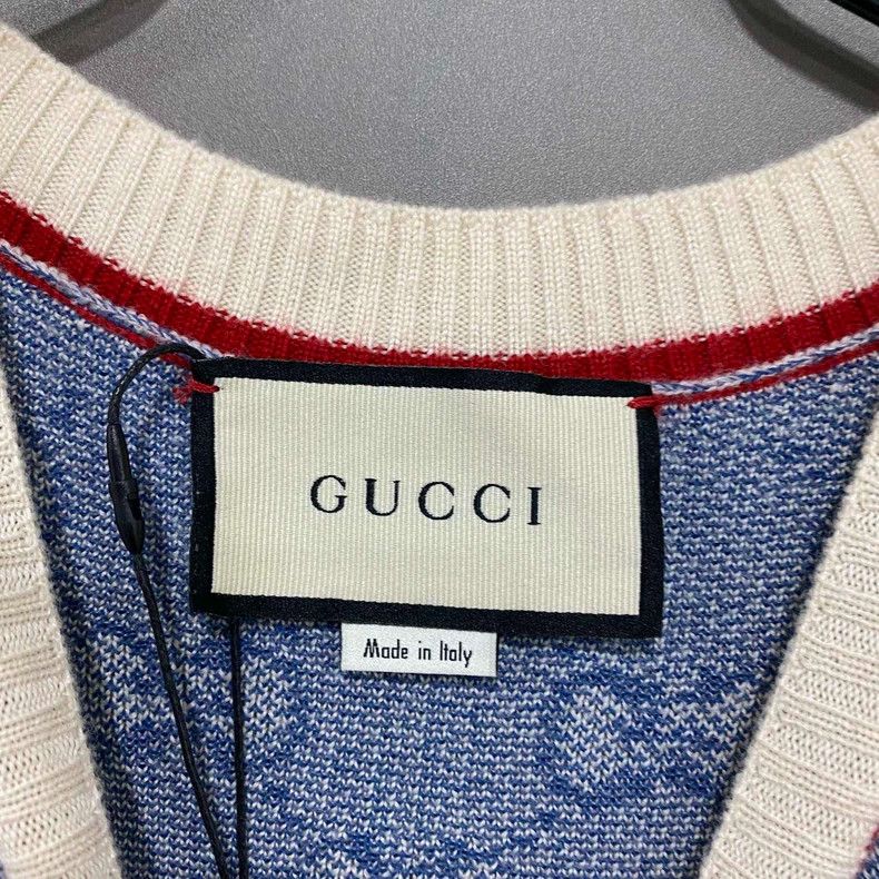 Gucci Blue Knitted Printed Dress by GUCCI - dmc Size 28" / US 6 / IT 42 - 4 Thumbnail