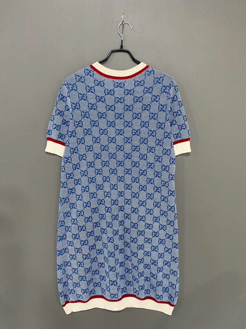 Gucci Blue Knitted Printed Dress by GUCCI - dmc Size 28" / US 6 / IT 42 - 3 Thumbnail