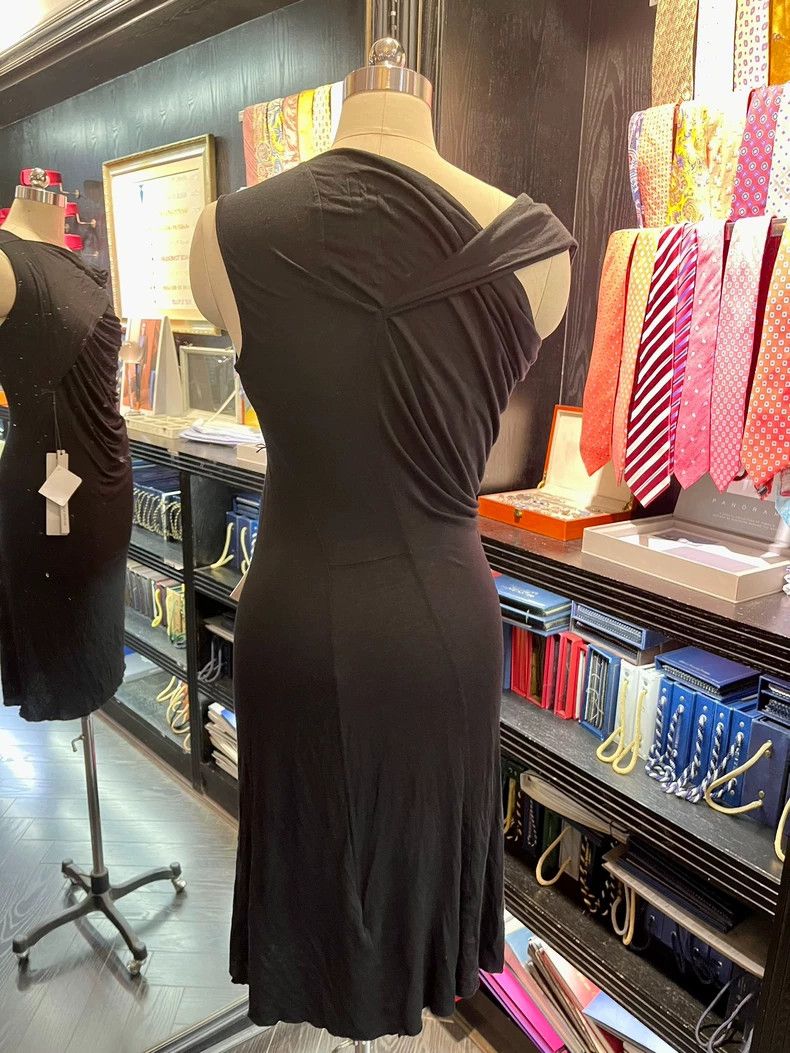 Rick Owens Asymmetrical Draped Black Dress by Rick Owens Size 36" / US 14 / IT 50 - 5 Thumbnail