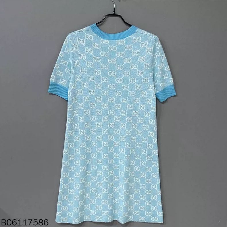 Gucci Sky Blue Logo Dress by GUCCI- DMC Size 36" / US 14 / IT 50 - 2 Thumbnail