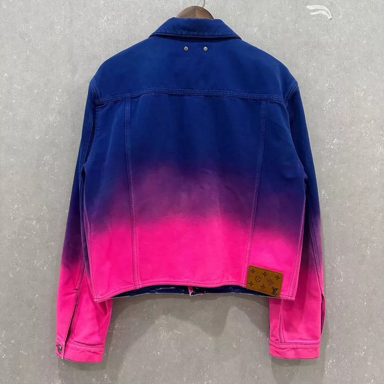 Louis Vuitton Louis Vuitton Blue Pink Gradient Denim Jacket Size US L / EU 52-54 / 3 - 2 Thumbnail