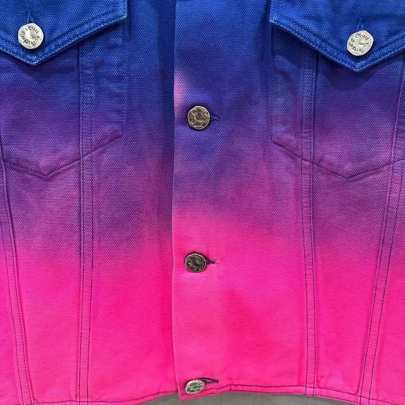 Louis Vuitton Louis Vuitton Blue Pink Gradient Denim Jacket Size US L / EU 52-54 / 3 - 3 Thumbnail