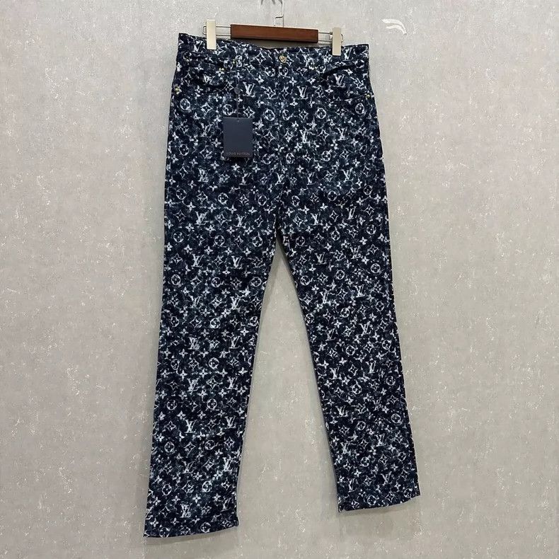 Louis Vuitton Louis Vuitton Logo Denim Pants with Slit Hem Size US 33 - 3 Thumbnail