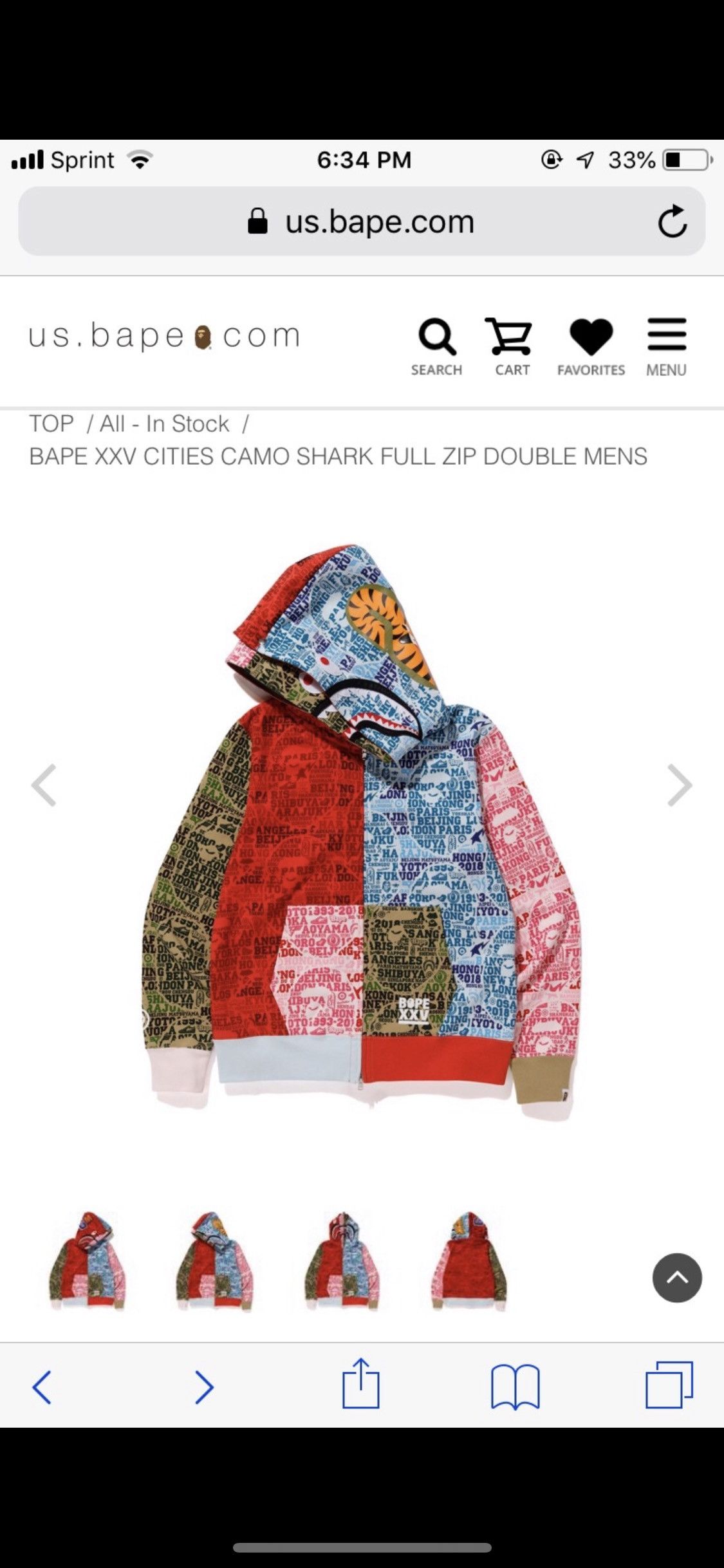 Bape BAPE XXV CITIES CAMO SHARK FULL ZIP DOUBLE HOODIE Grailed