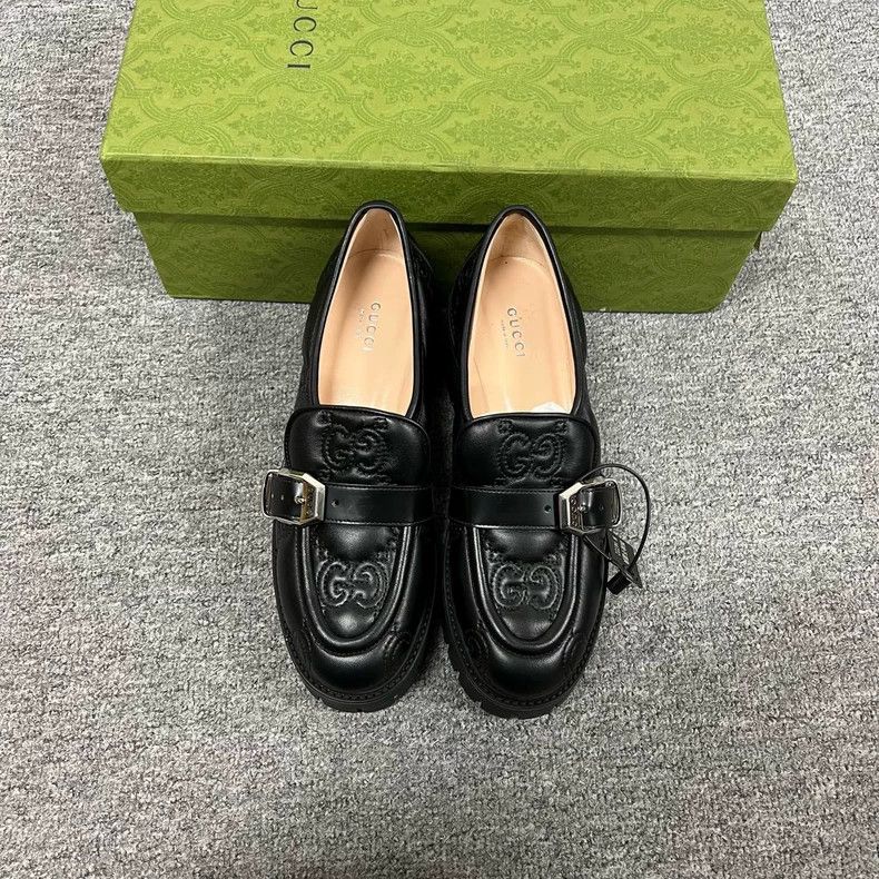 Gucci Gucci Black Platform Loafers with Logo Size US 7 / EU 40 - 3 Thumbnail