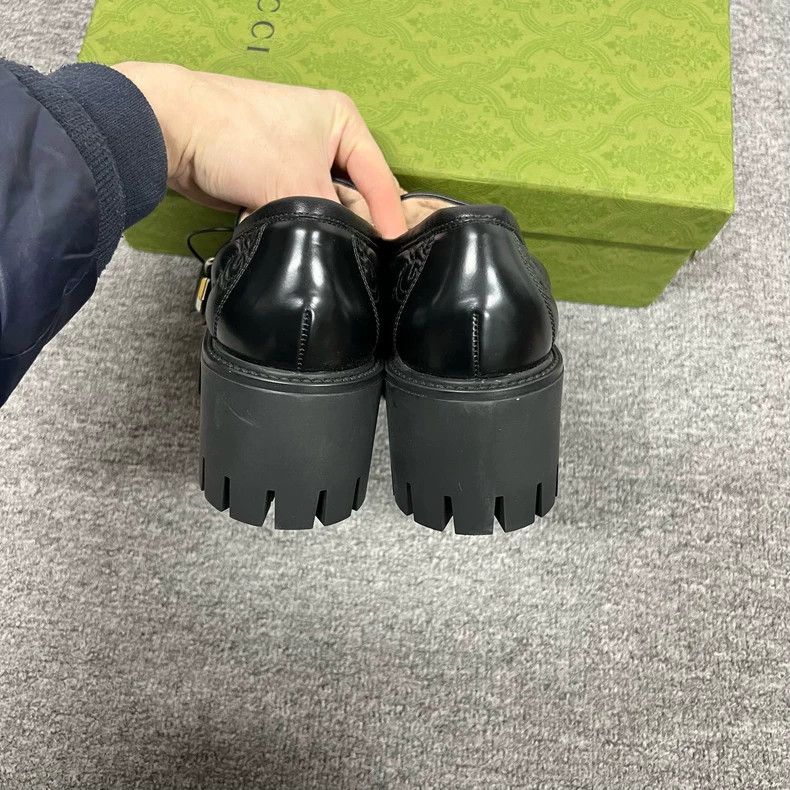 Gucci Gucci Black Platform Loafers with Logo Size US 7 / EU 40 - 5 Thumbnail