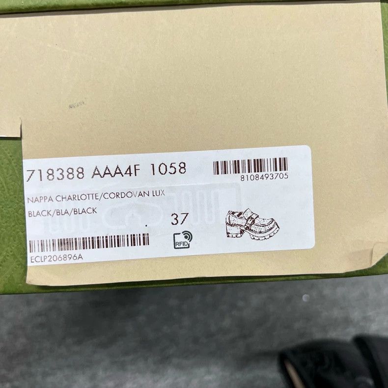 Gucci Gucci Black Platform Loafers with Logo Size US 7 / EU 40 - 8 Thumbnail