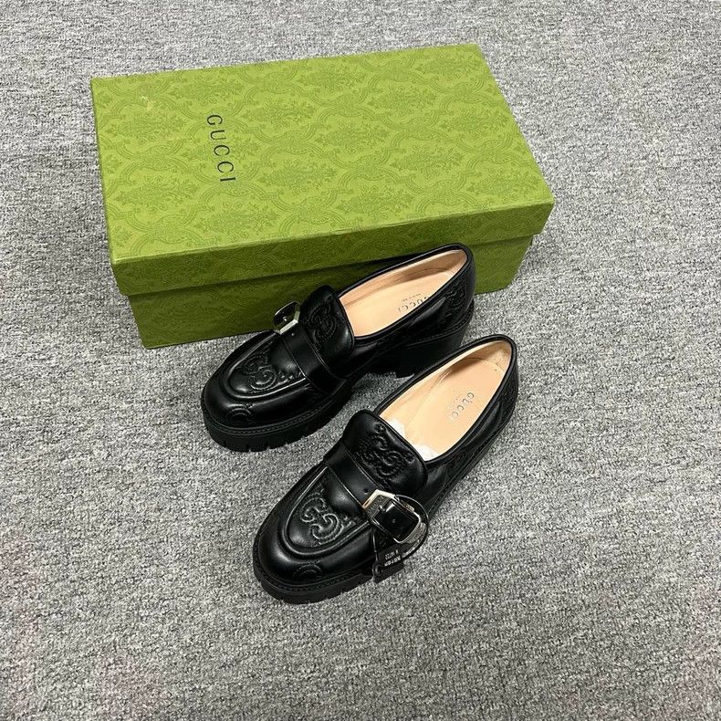 Gucci Gucci Black Platform Loafers with Logo Size US 7 / EU 40 - 2 Thumbnail
