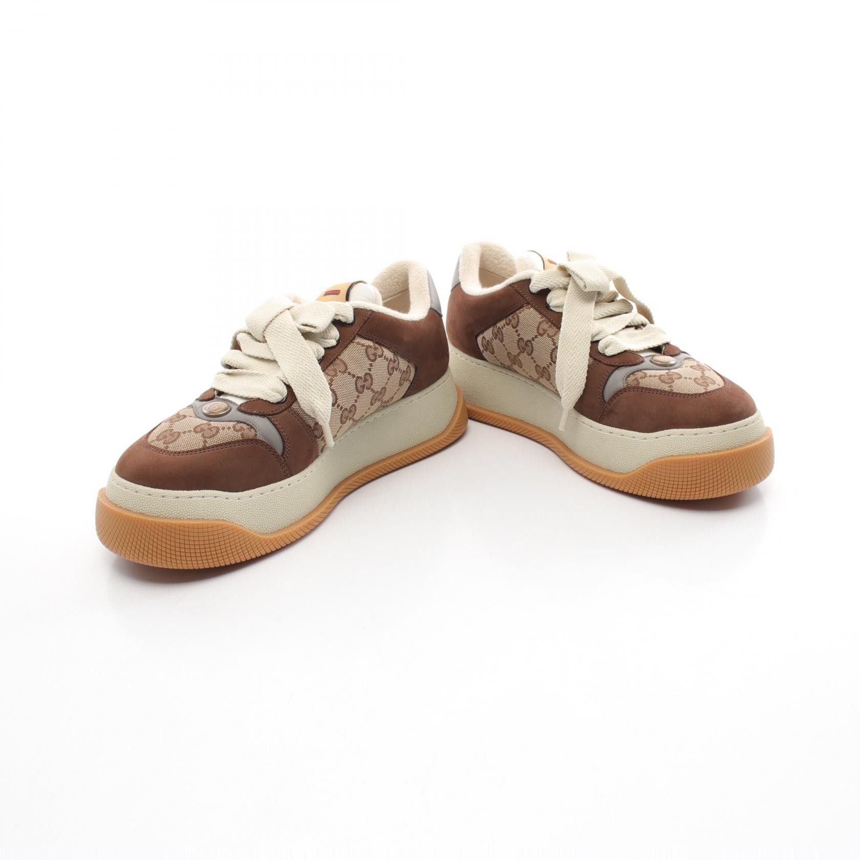 Gucci Gucci Gucci GG Canvas Sneakers Canvas Leather Shoes Canvas Shoes Size ONE SIZE - 3 Thumbnail