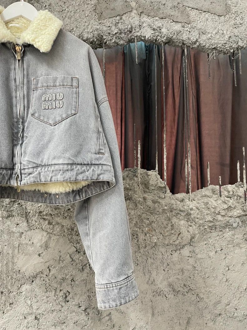 Miu Miu Miu Miu Shearling Denim Jacket Size 38 Size US S / EU 44-46 / 1 - 4 Thumbnail