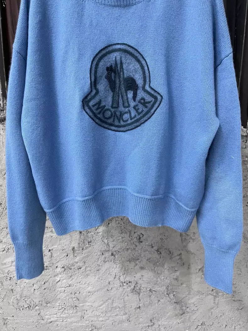 Moncler Moncler Blue Sweater with Logo Design Size US M / EU 48-50 / 2 - 4 Thumbnail