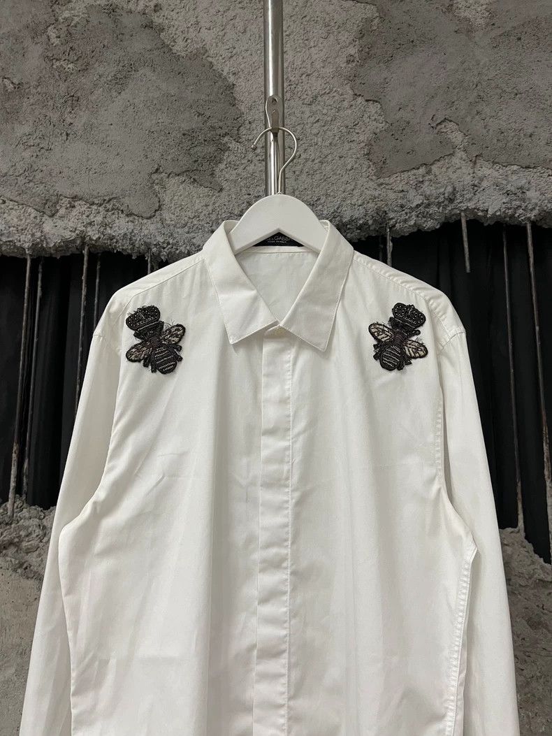 Dolce & Gabbana Dolce & Gabbana White Shirt with Embroidery Size US M / EU 48-50 / 2 - 3 Thumbnail