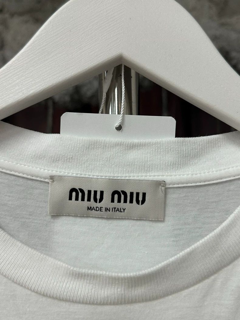 Miu Miu Miu Miu Short Sleeve White T-Shirt Size US L / EU 52-54 / 3 - 7 Thumbnail
