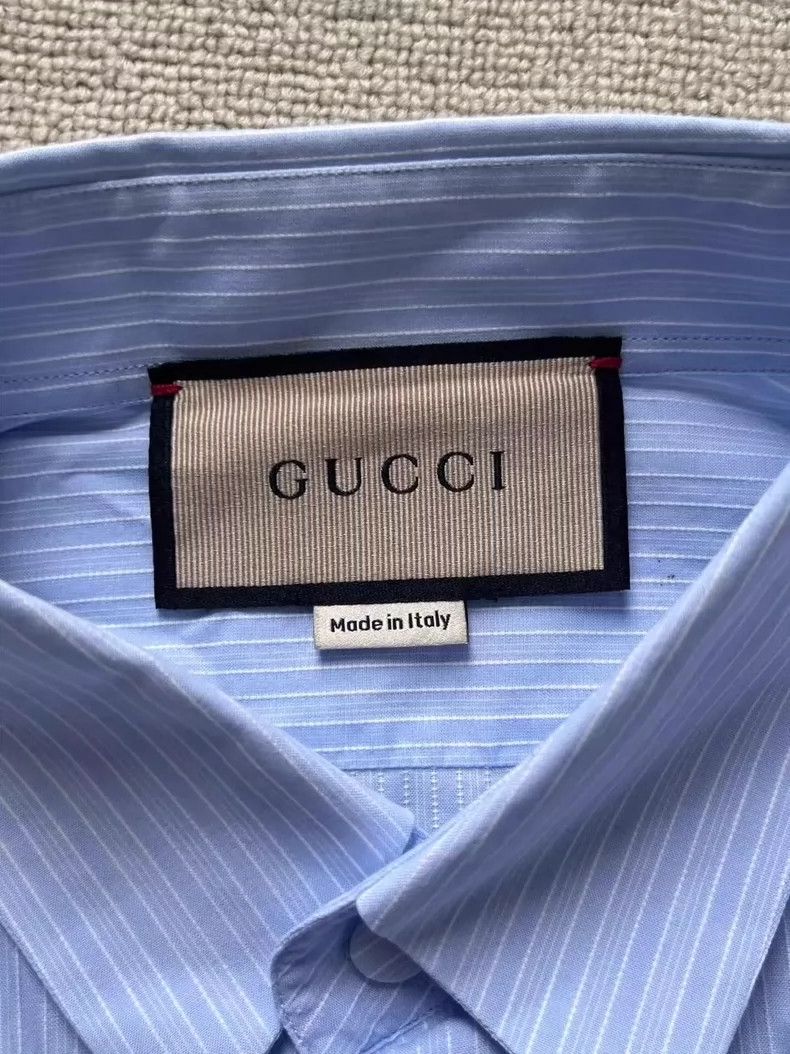 Gucci Gucci Stripe Embroidered Long Sleeve Shirt Size US M / EU 48-50 / 2 - 4 Thumbnail