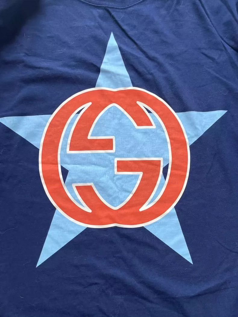 Gucci Gucci Blue Short Sleeve T-shirt for Men Size US M / EU 48-50 / 2 - 3 Thumbnail