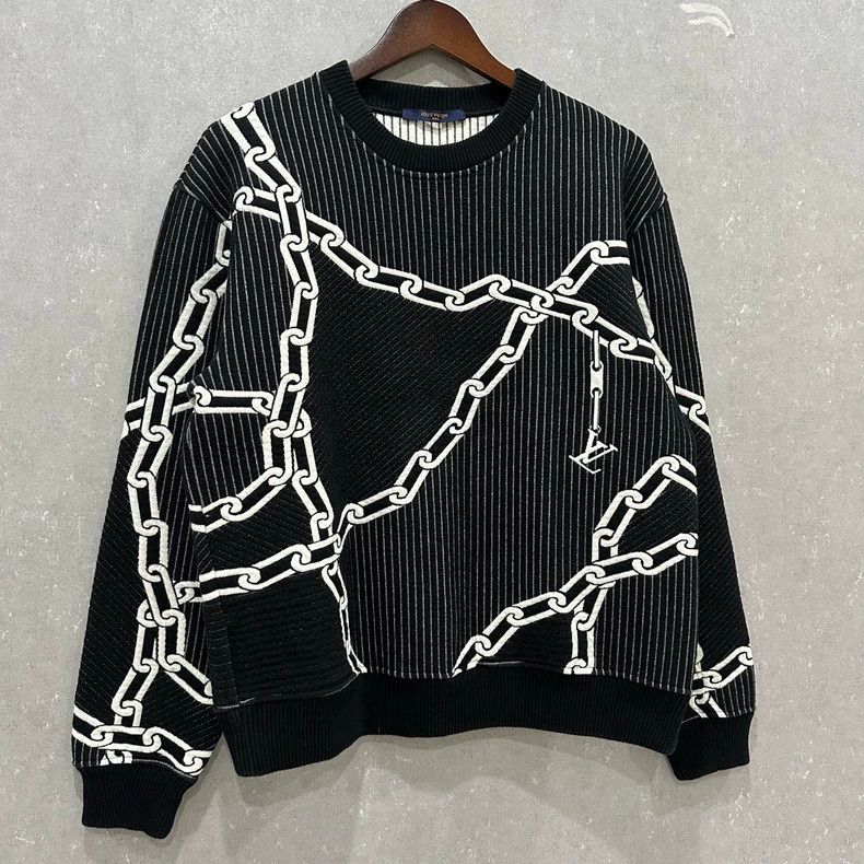 Louis Vuitton Luxury Black and White Hooded Sweatshirt Size US L / EU 52-54 / 3 - 3 Thumbnail