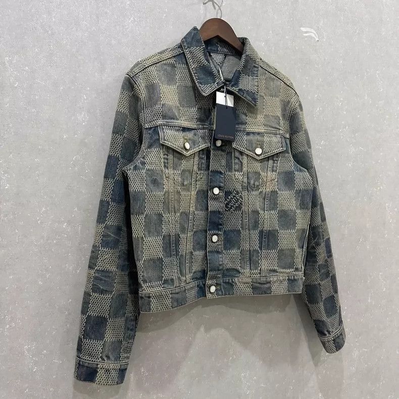 Louis Vuitton Louis Vuitton Checkerboard Denim Jacket Size US XXL / EU 58 / 5 - 3 Thumbnail
