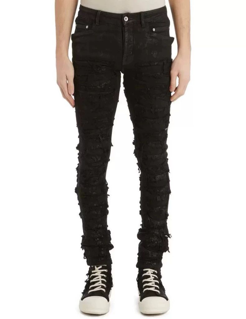 Rick Owens Drkshdw Rick Owens Drkshdw Ripped Black Skinny Jeans Size US 31 - 5 Thumbnail