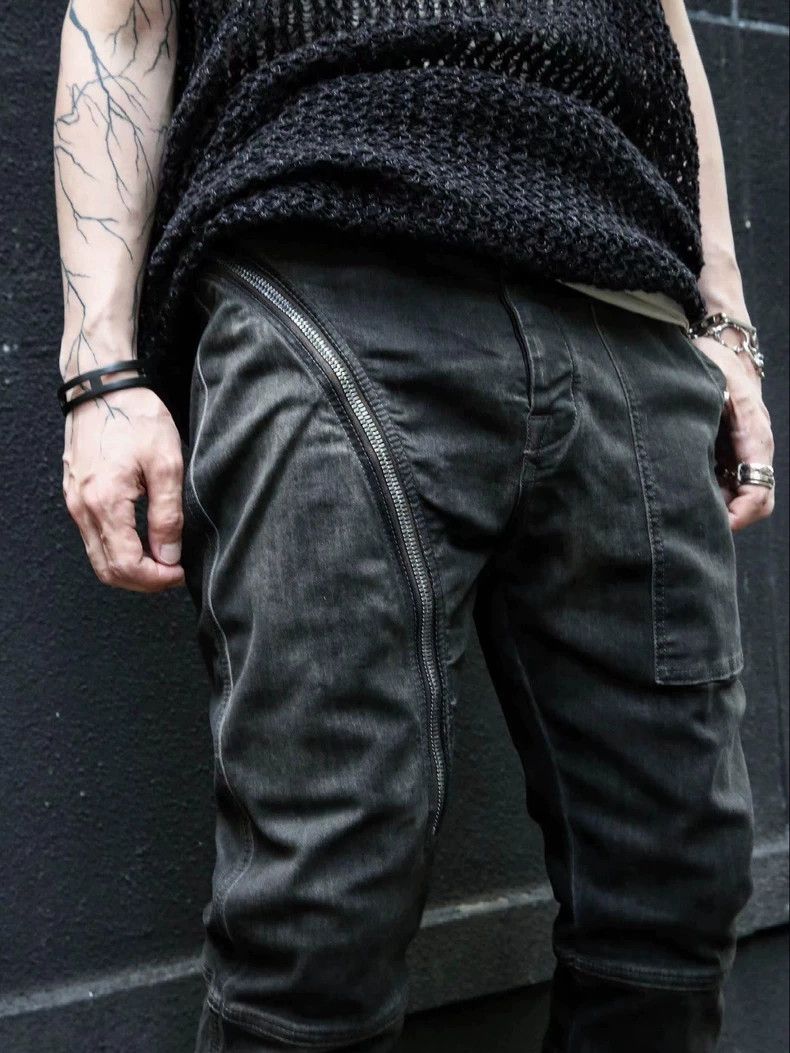 Rick Owens Rick Owens Black Zippered Denim Pants Size Small Size US 28 / EU 44 - 8 Thumbnail