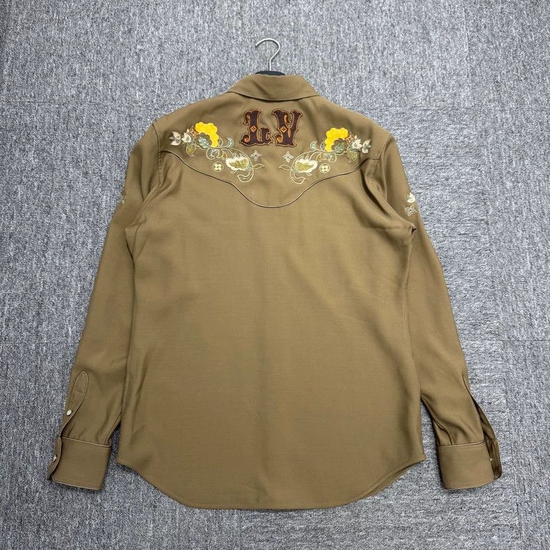 Louis Vuitton Louis Vuitton Floral Embroidered Long Sleeve Shirt Size US XL / EU 56 / 4 - 6 Thumbnail