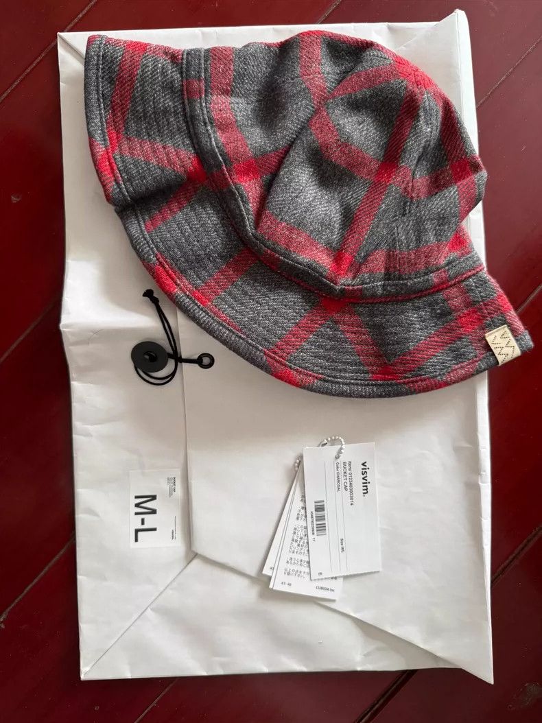 Visvim VISVIM Charcoal Bucket Cap with Red Plaid Size ONE SIZE - 2 Thumbnail