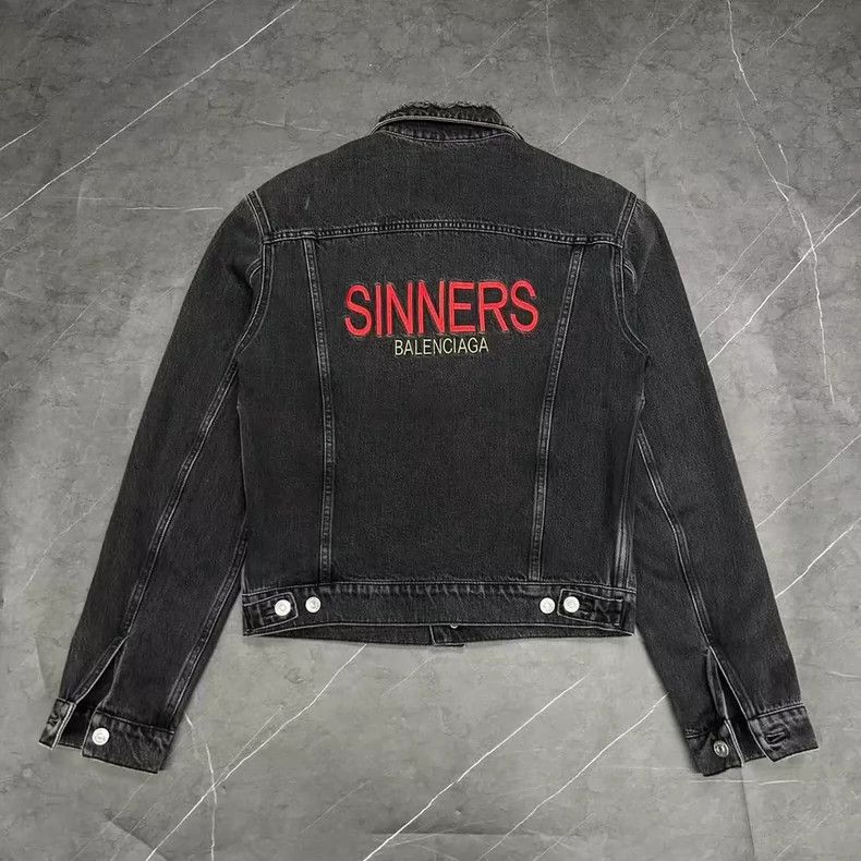 Balenciaga Balenciaga Black Denim Jacket Outerwear Size US L / EU 52-54 / 3 - 2 Thumbnail