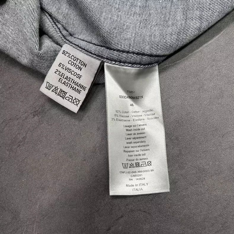 Dior DIOR Black Logo Denim Shirt Size US M / EU 48-50 / 2 - 9 Thumbnail
