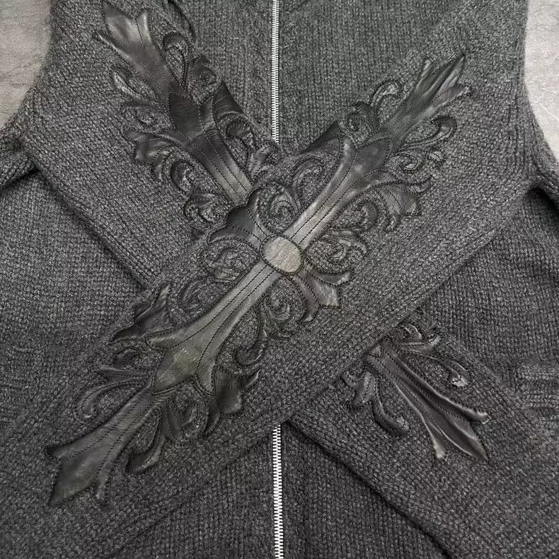 Chrome Hearts Chrome Hearts Hooded Knit Zip Jacket M Size US M / EU 48-50 / 2 - 4 Thumbnail