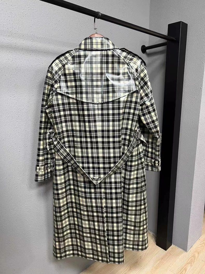 Burberry Burberry Black and White Plaid Wool Trench Coat Size US S / EU 44-46 / 1 - 2 Thumbnail