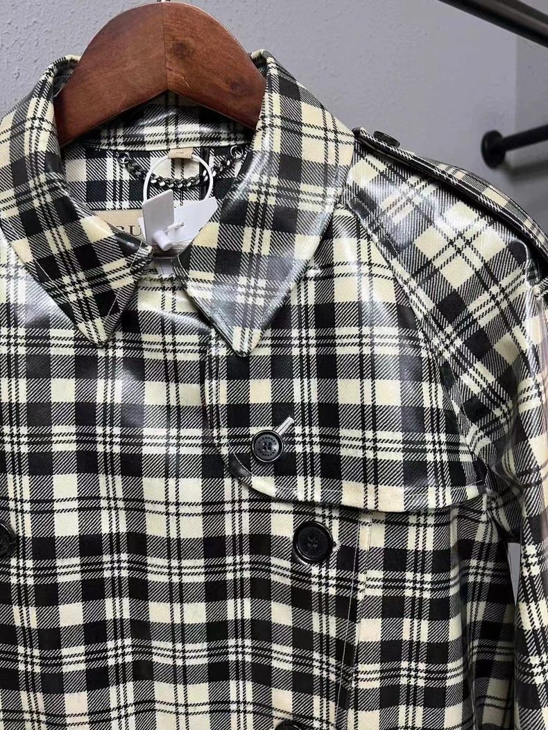 Burberry Burberry Black and White Plaid Wool Trench Coat Size US S / EU 44-46 / 1 - 3 Thumbnail