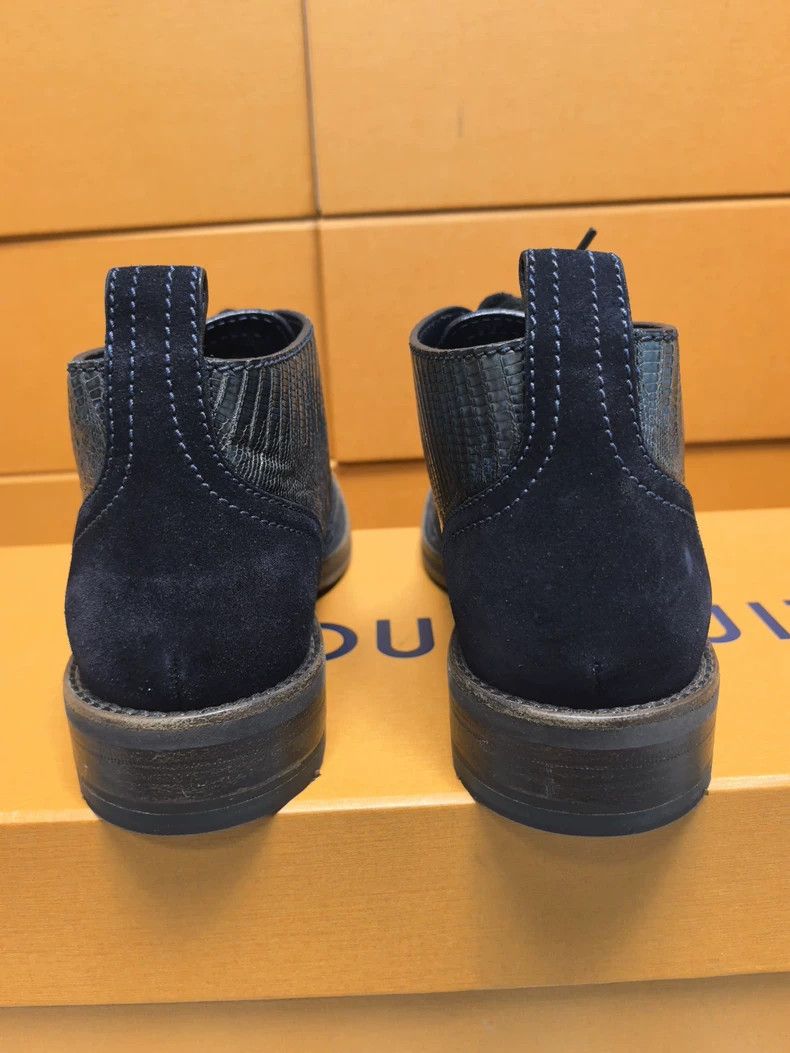 Louis Vuitton Men's Leather Boots with Lizard Skin Design Size US 7.5 / EU 40-41 - 5 Thumbnail