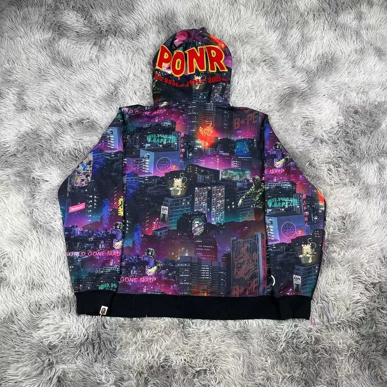 Bape Bape Neon Tokyo Shark Hoodie Jacket Size US XXL / EU 58 / 5 - 6 Thumbnail