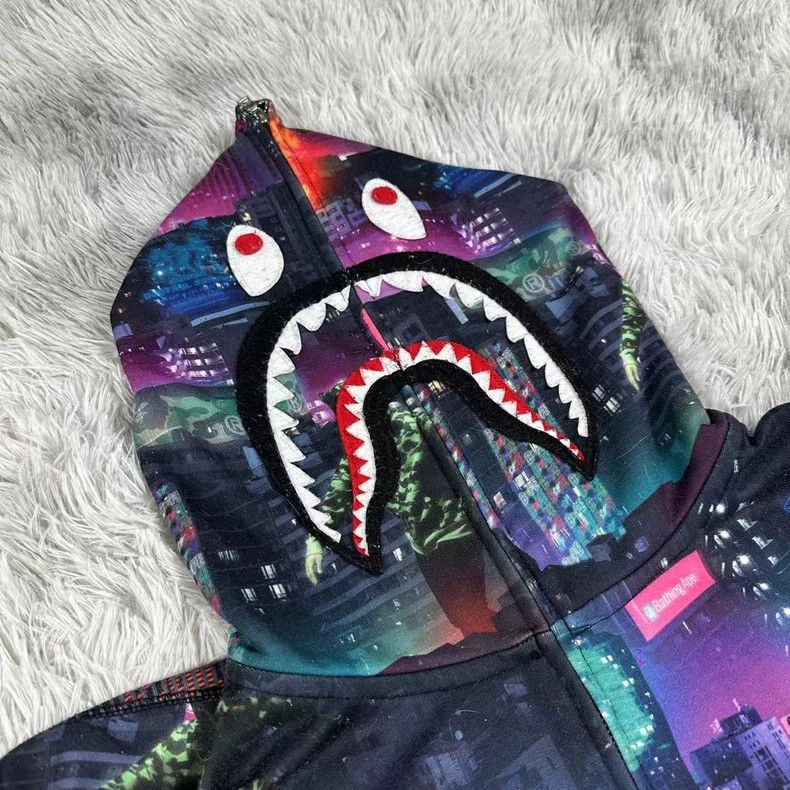 Bape Bape Neon Tokyo Shark Hoodie Jacket Size US XXL / EU 58 / 5 - 3 Thumbnail