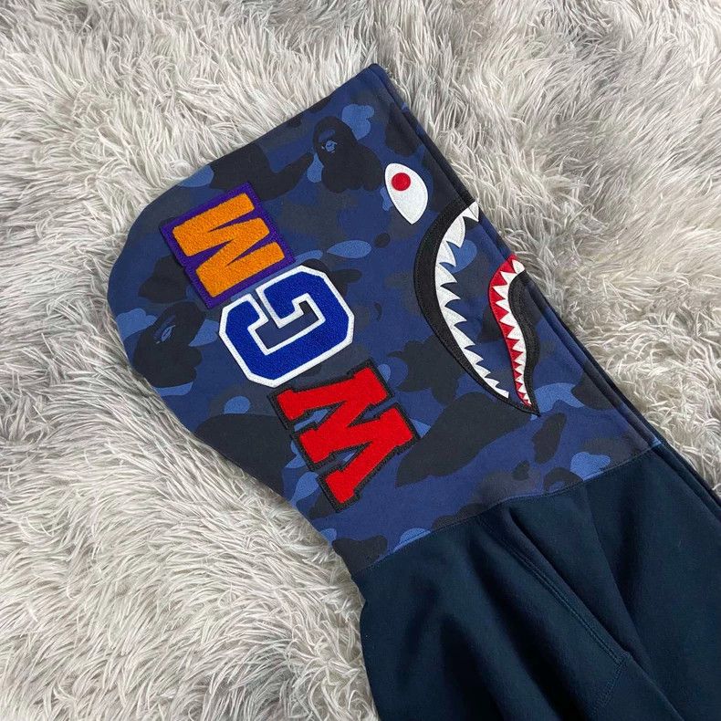 Bape BAPE Blue Shark Hoodie Jacket XL Size Size US XL / EU 56 / 4 - 5 Thumbnail