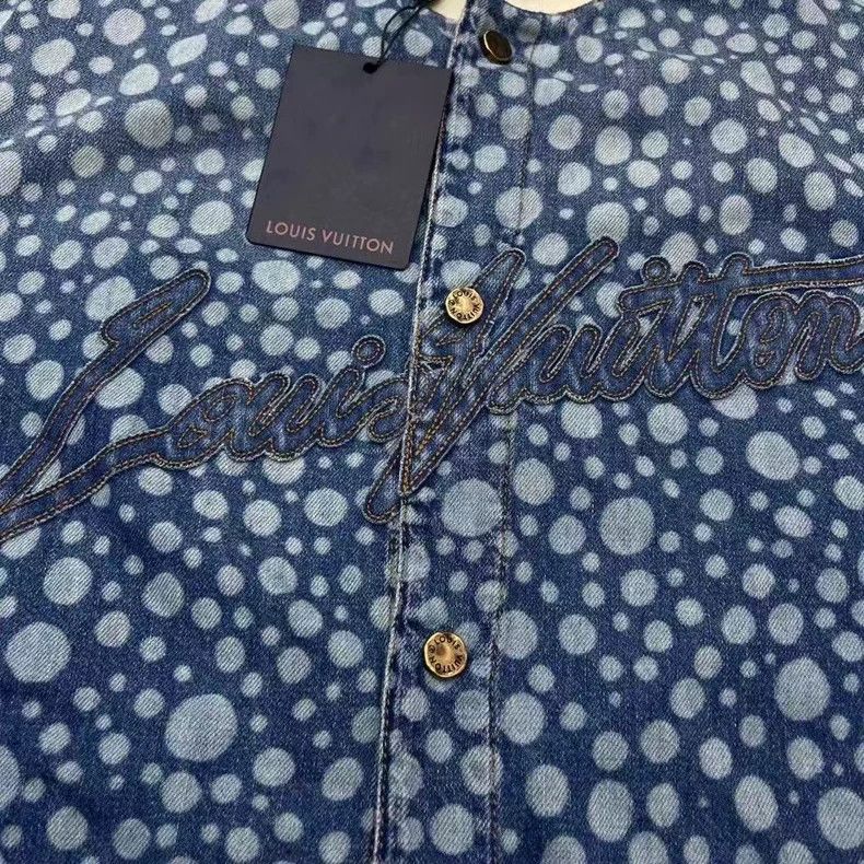 Louis Vuitton Louis Vuitton Blue Polka Dot Short Sleeve Shirt Size US M / EU 48-50 / 2 - 3 Thumbnail