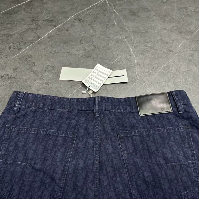 Dior DIOR Full Print Logo Dark Blue Shorts Size US 32 / EU 48 - 4 Thumbnail