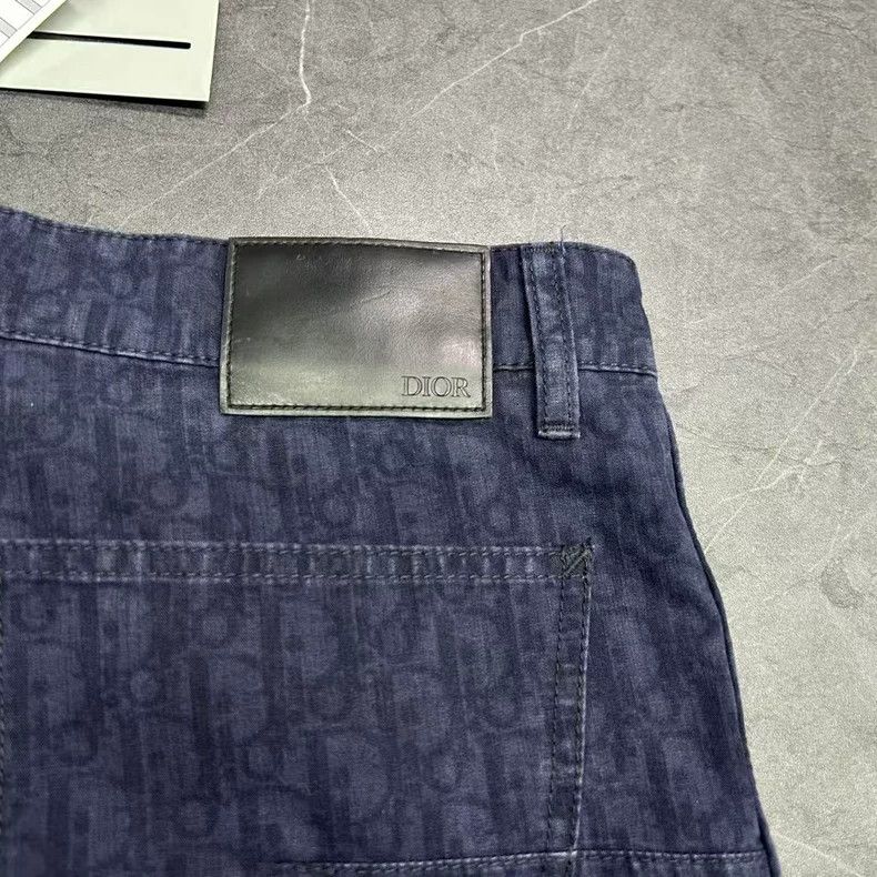 Dior DIOR Full Print Logo Dark Blue Shorts Size US 32 / EU 48 - 5 Thumbnail