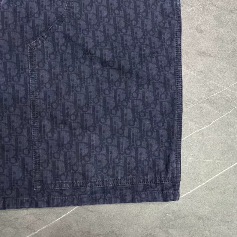 Dior DIOR Full Print Logo Dark Blue Shorts Size US 32 / EU 48 - 3 Thumbnail