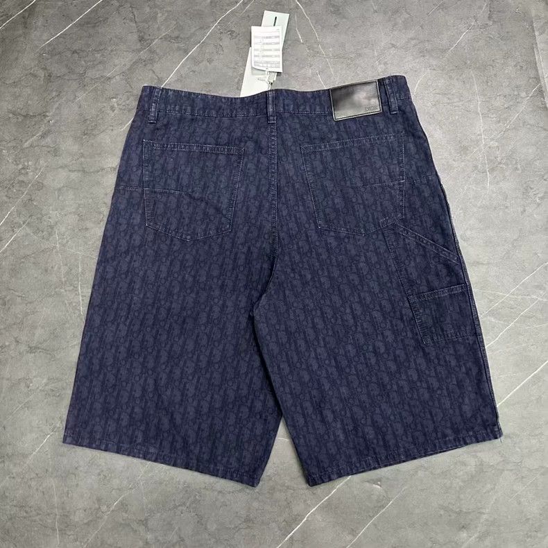 Dior DIOR Full Print Logo Dark Blue Shorts Size US 32 / EU 48 - 2 Thumbnail