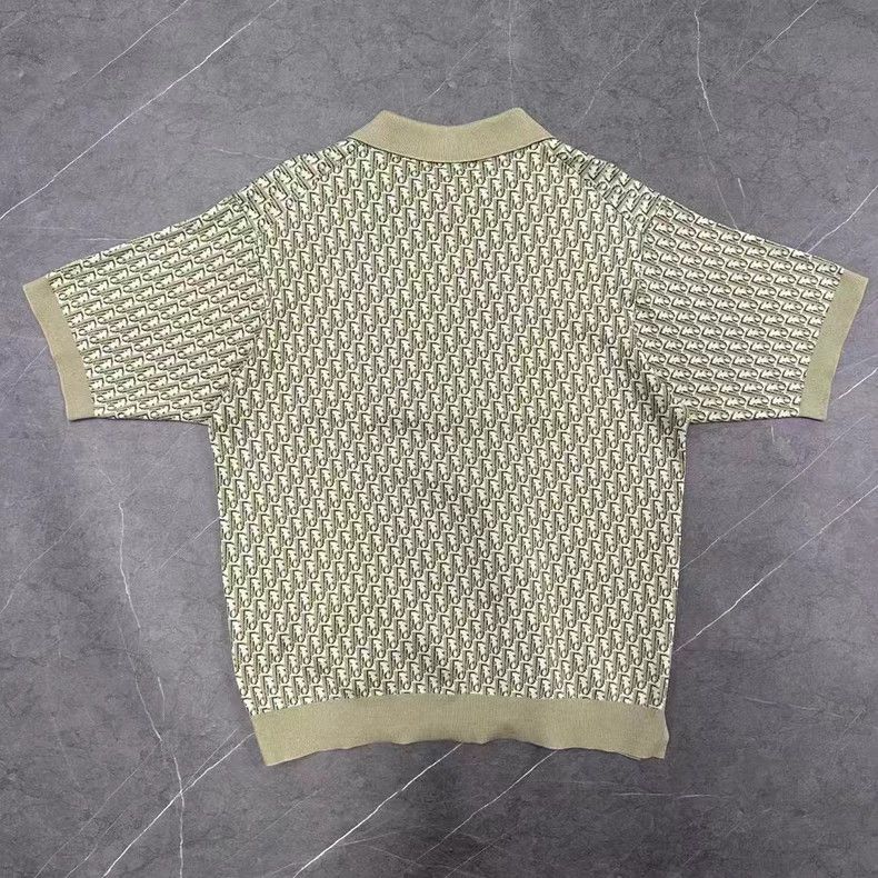 Dior Dior Olive Green Logo Knit Polo Shirt Size US XL / EU 56 / 4 - 2 Thumbnail